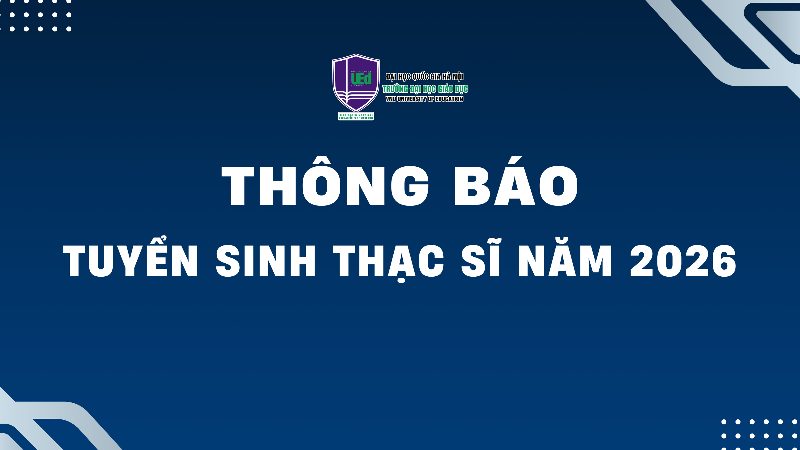 Thông báo tuyển sinh Thạc sĩ năm 2026