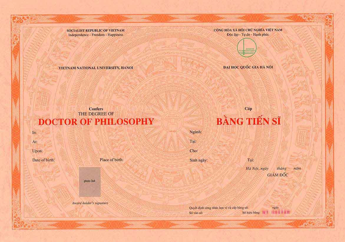 Mẫu văn bằng chứng chỉ